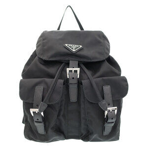 PRADA Two Pocket Tessuto Backpack Rucksack Daybag Black